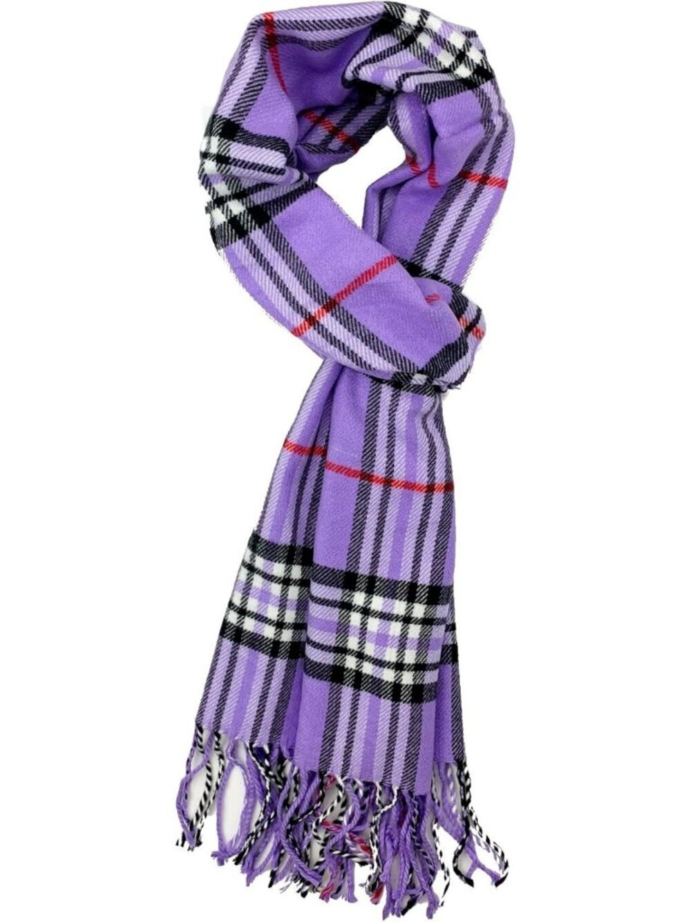 Unisex Lavender Plaid  Feather Super Soft Luxurious Cashmere Scarf
